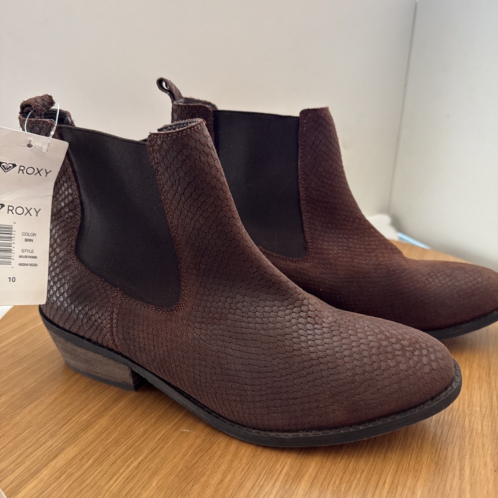 Roxy Karina Premium Leather Booties Brown Handmade Sz 10‎ Western Boho